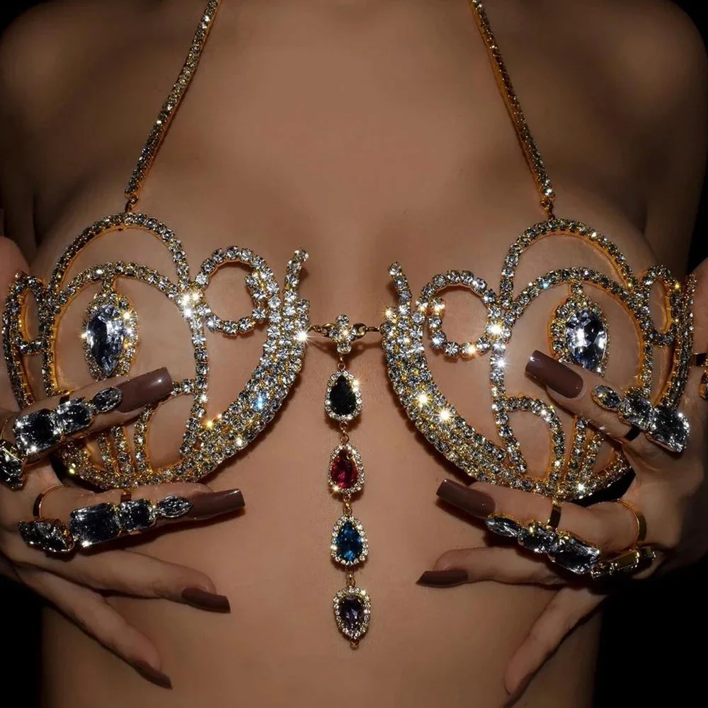 Body Jewelry Bra - Luksusowa biustonosz Bikini z kryształu górskiego