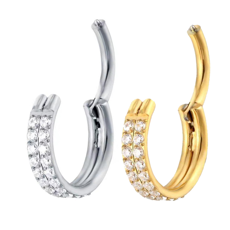 Body Jewelry Quality - G23 Titanium Piercing Double rząd CZ