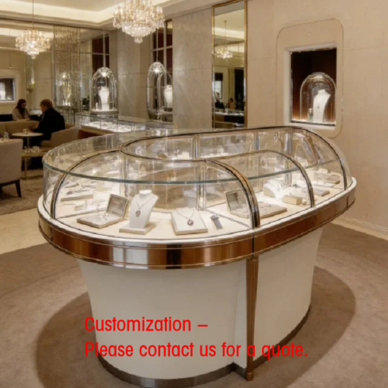 Body Jewelry Mall - Luksusowa, zakrzywiona gablota ekspozycyjna na biżuterię.