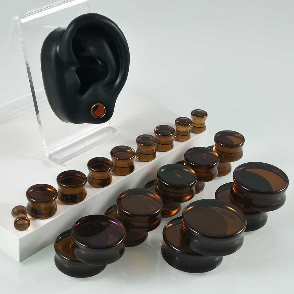 Body Jewelry Quality - 1 para najwyższej jakości opalizujące szklane