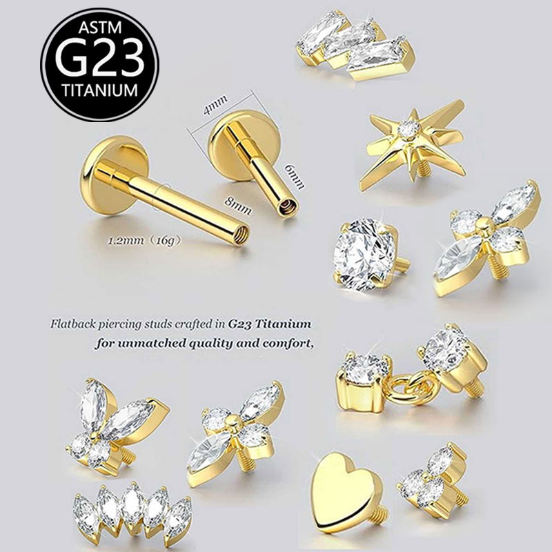 2 szt. F136 G23 Tytanowy Kolcz – Body Jewelry Threadless recenzja i cena