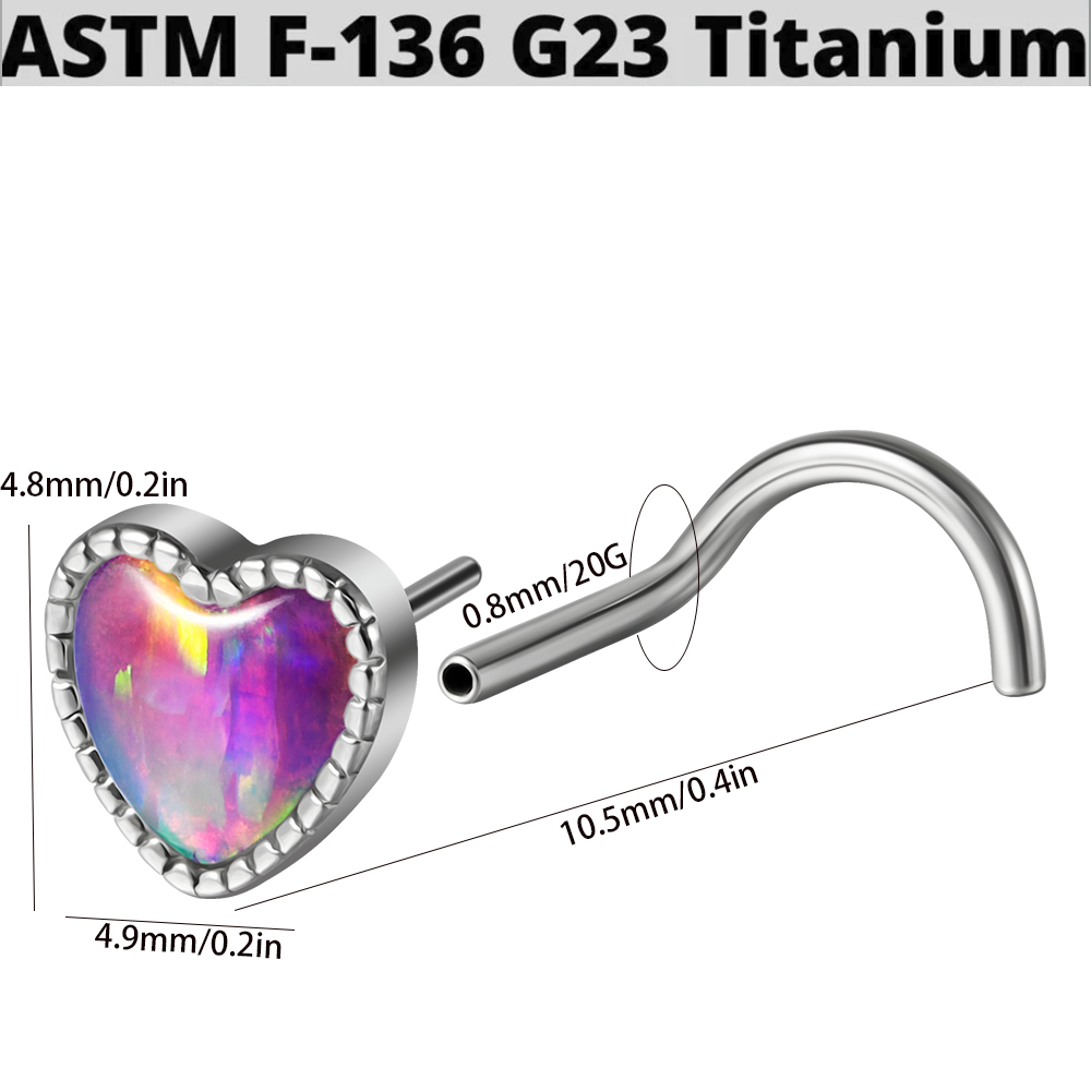 1PC Titanium Opal L Shape Nose – Body Jewelry Threadless recenzja i cena