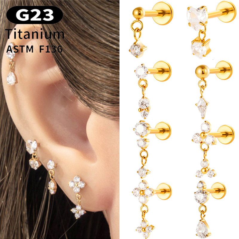 1 szt. Tytanowy kolczyk labret – Body Jewelry Threadless recenzja i cena