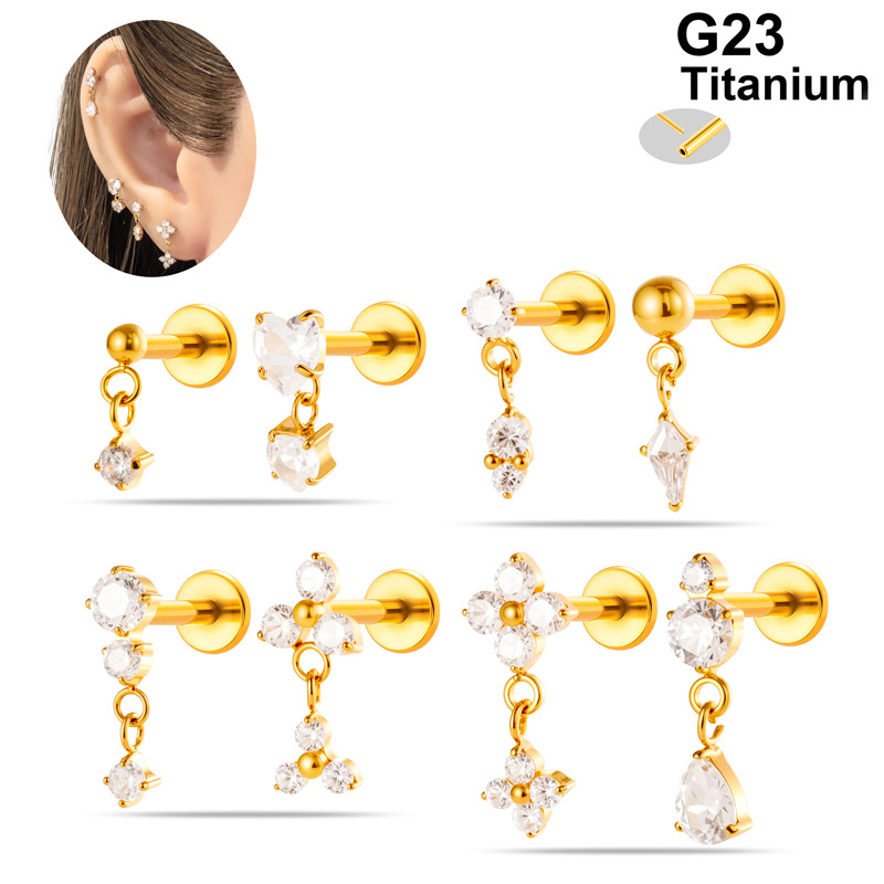 1 szt. Tytanowy kolczyk labret – Body Jewelry Threadless recenzja i cena