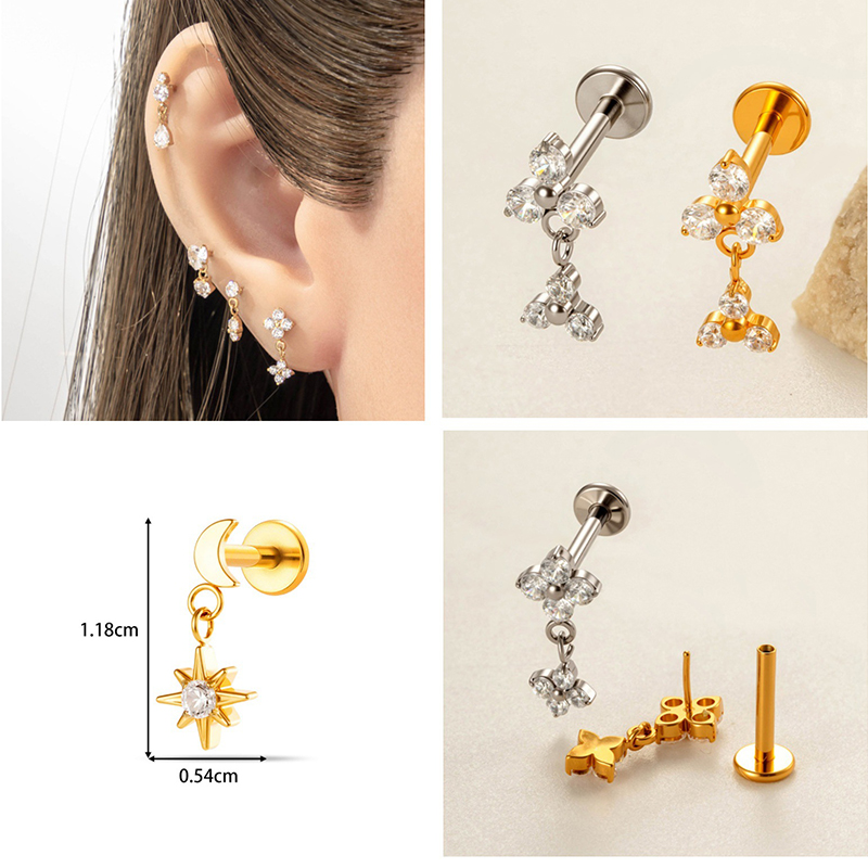 1 szt. Tytanowy kolczyk labret – Body Jewelry Threadless recenzja i cena