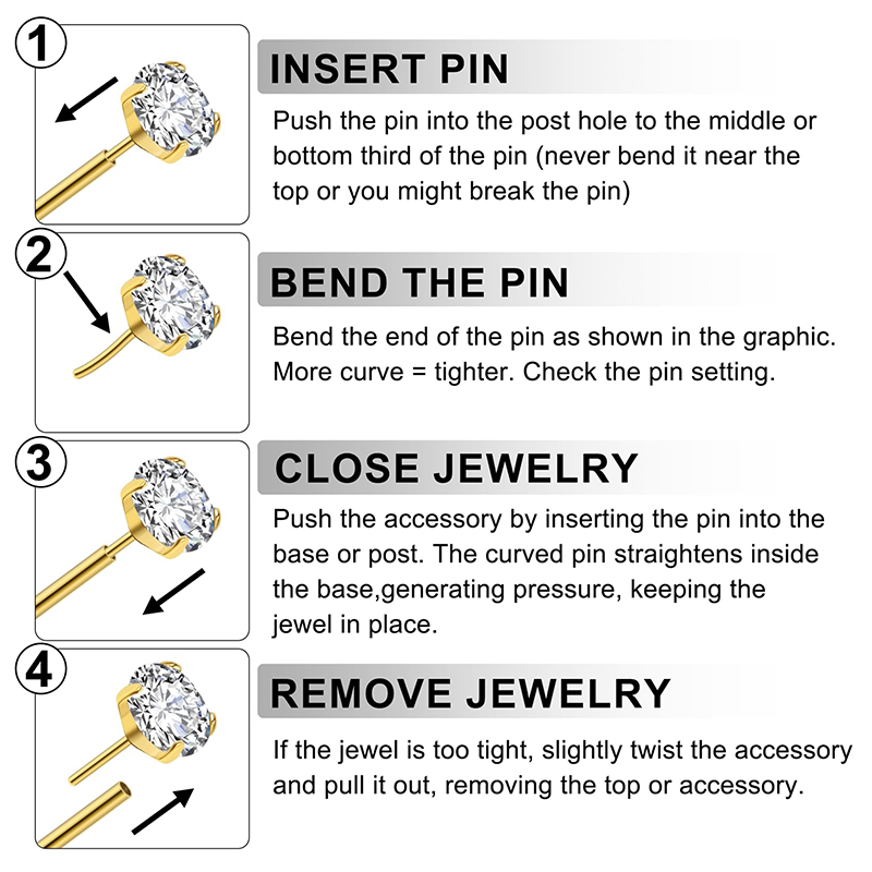 Kolczyki do nosa, przegrody no – Body Jewelry Threadless recenzja i cena